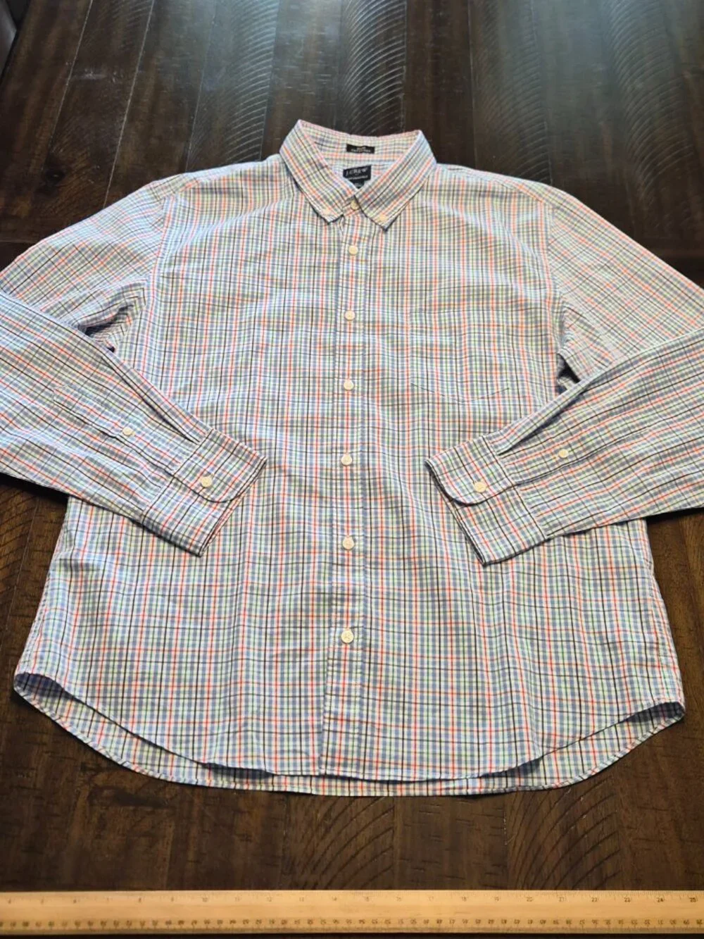 J.Crew Mens Performance Slim Untucked Button Shirt Size XL Check Stretch G675